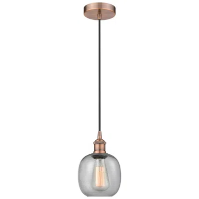 Innovations Lighting Edison Belfast 6" Antique Copper Cord Hung Mini Pendant W/ Seedy Shade