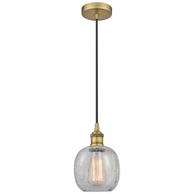 Innovations Lighting Edison Belfast 6" Brushed Brass Corded Mini Pendant W/ Clear Crackle S