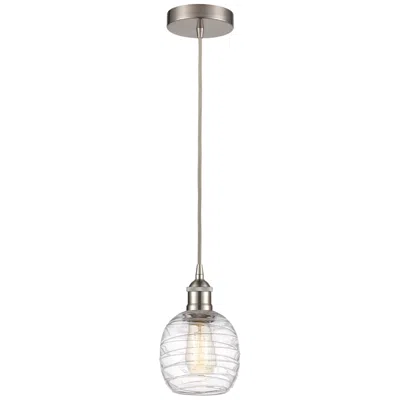 Innovations Lighting Edison Belfast 6" Brushed Satin Nickel Corded Mini Pendant W/ Deco Sha