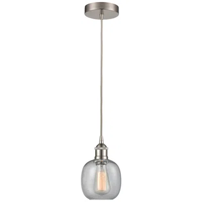 Innovations Lighting Edison Belfast 6" Brushed Satin Nickel Corded Mini Pendant W/ Seedy Sh