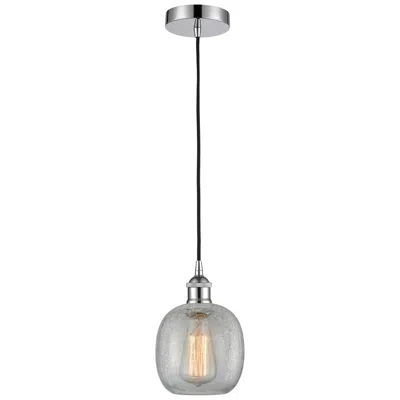 Innovations Lighting Edison Belfast 6" Chrome Corded Mini Pendant W/ Clear Crackle Shade