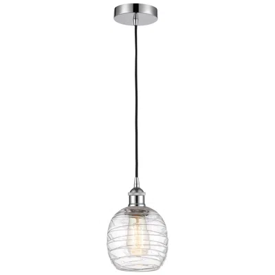 Innovations Lighting Edison Belfast 6" Chrome Corded Mini Pendant W/ Deco Swirl Shade