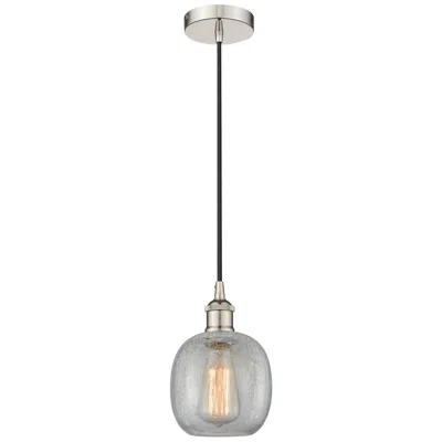 Innovations Lighting Edison Belfast 6" Nickel Corded Mini Pendant W/ Clear Crackle Shade