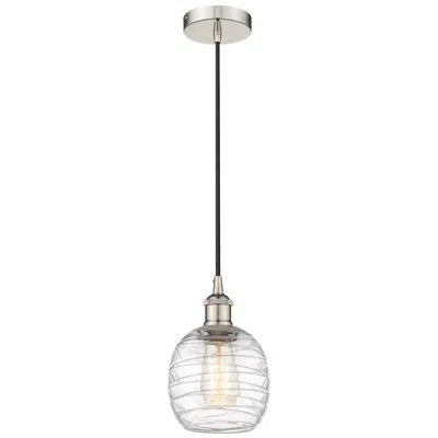 Innovations Lighting Edison Belfast 6" Polished Nickel Corded Mini Pendant W/ Deco Swirl Sh