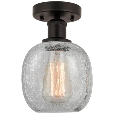 Innovations Lighting Edison Belfast  6" Semi-flush Mount - Oil Rubbed Bronze - Clear Crackl