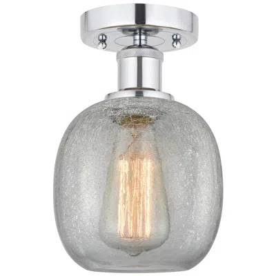 Innovations Lighting Edison Belfast  6" Semi-flush Mount - Polished Chrome - Clear Crackle