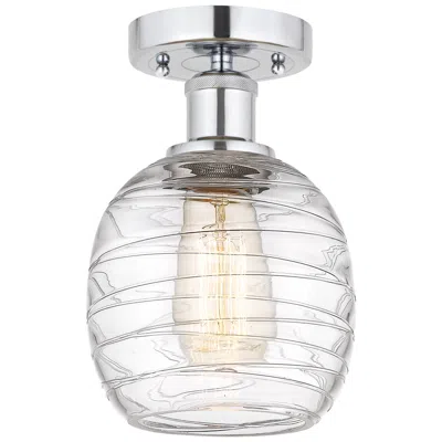 Innovations Lighting Edison Belfast  6" Semi-flush Mount - Polished Chrome - Deco Swirl Sha