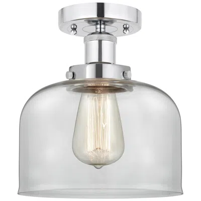Innovations Lighting Edison Bell 7" Polished Chrome Semi Flush Mount W/ Clear Shade