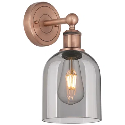 Innovations Lighting Edison Bella 11.75" High Antique Copper Sconce With Light Smoke Shade