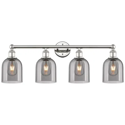 Innovations Lighting Edison Bella 32.5"w 4-light Polished Nickel Bath Light W/ Smoke Shade
