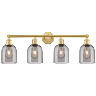 Innovations Lighting Edison Bella 32.5"w 4-light Satin Gold Bath Vanity Light W/ Smoke Shad