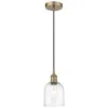 Innovations Lighting Edison Bella 5.5" Wide Antique Brass Cord Hung Mini Pendant W/ Clear S In Gold