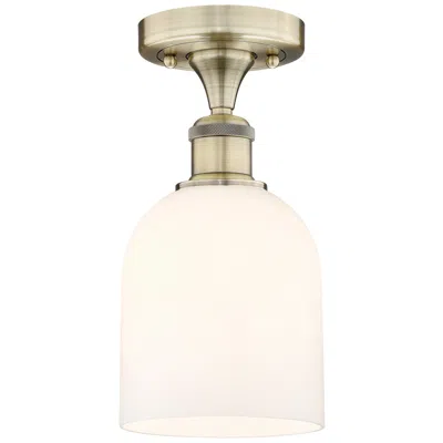 Innovations Lighting Edison Bella 5.5" Wide Antique Brass Semi-flush Mount W/ Glossy White