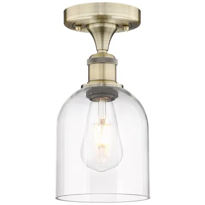 Innovations Lighting Edison Bella 5.5" Wide Antique Brass Semi-flush Mount With Clear Shade
