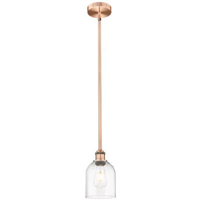 Innovations Lighting Edison Bella 5.5" Wide Antique Copper Stem Hung Mini Pendant W/ Clear