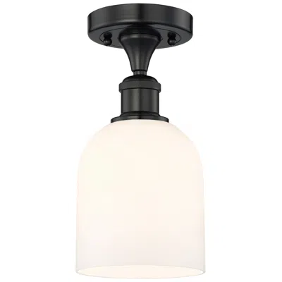 Innovations Lighting Edison Bella 5.5" Wide Matte Black Semi-flush Mount With Glossy White