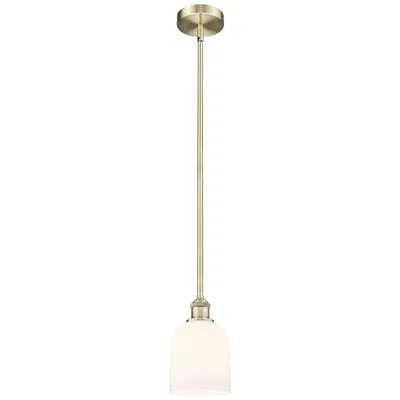 Innovations Lighting Edison Bella 5.5"w Antique Brass Stemmed Mini Pendant W/ Glossy White