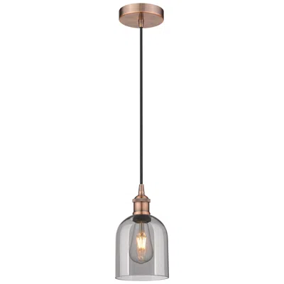 Innovations Lighting Edison Bella 5.5"w Antique Copper Corded Mini Pendant W/ Light Smoke S