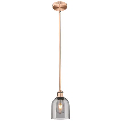 Innovations Lighting Edison Bella 5.5"w Antique Copper Stemmed Mini Pendant W/ Light Smoke
