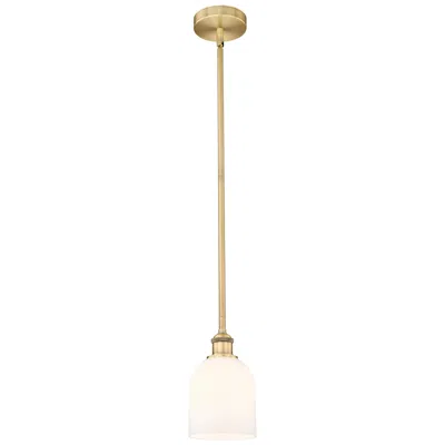 Innovations Lighting Edison Bella 5.5"w Brushed Brass Stemmed Mini Pendant W/ Glossy White