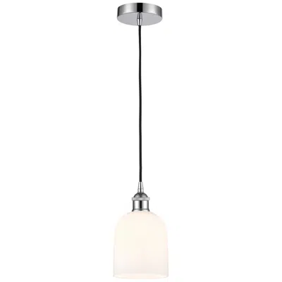 Innovations Lighting Edison Bella 5.5"w Chrome Corded Mini Pendant W/ Glossy White Shade