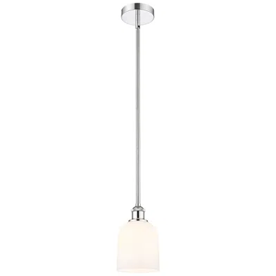 Innovations Lighting Edison Bella 5.5"w Chrome Stemmed Mini Pendant W/ Glossy White Shade