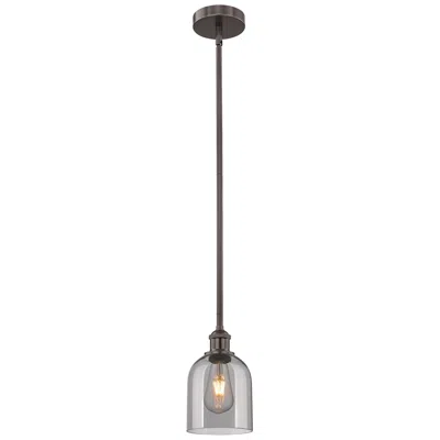 Innovations Lighting Edison Bella 5.5"w Oiled Bronze Stemmed Mini Pendant W/ Light Smoke Sh
