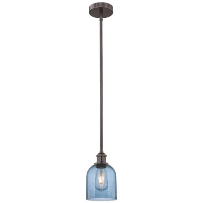 Innovations Lighting Edison Bella 5.5"w Oiled Bronze Stemmed Mini Pendant W/ Princess Blue