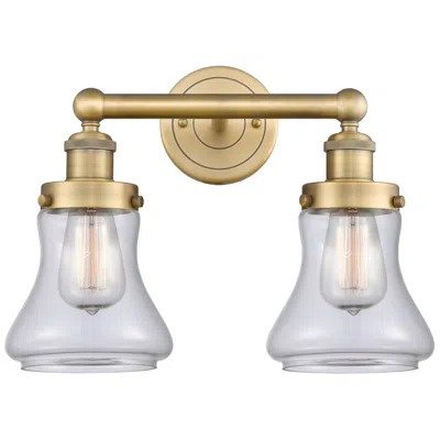 Innovations Lighting Edison Bellmont 15.5"w 2 Light Brushed Brass Bath Light With Clear Sha