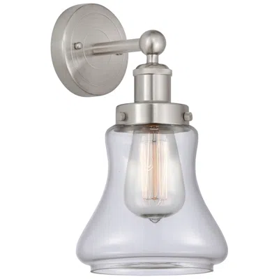 Innovations Lighting Edison Bellmont 7" Brushed Satin Nickel Sconce W/ Clear Shade In Multi