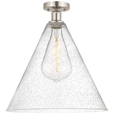 Innovations Lighting Edison Berkshire  16" Semi-flush Mount - Brushed Satin Nickel - Seedy