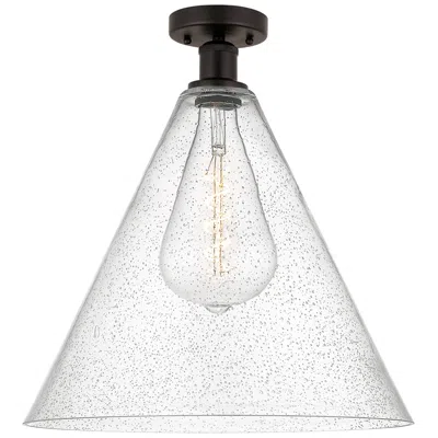 Innovations Lighting Edison Berkshire  16" Semi-flush Mount - Oil Rubbed Bronze - Seedy Sha