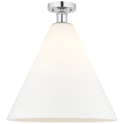 Innovations Lighting Edison Berkshire  16" Semi-flush Mount - Polished Chrome - Matte White