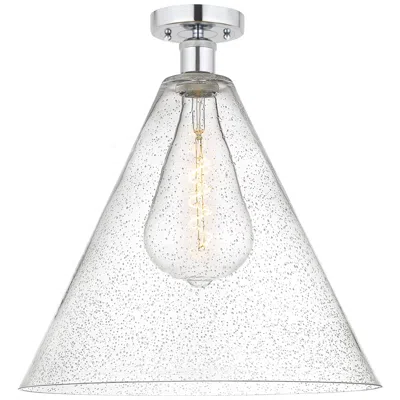 Innovations Lighting Edison Berkshire  16" Semi-flush Mount - Polished Chrome - Seedy Shade