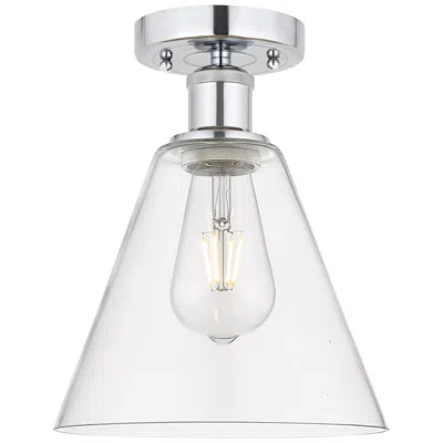 Innovations Lighting Edison Berkshire  8" Semi-flush Mount - Polished Chrome - Clear Shade