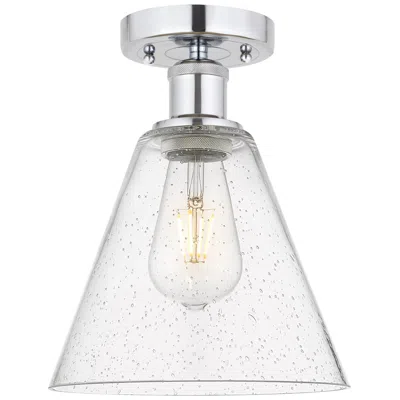 Innovations Lighting Edison Berkshire  8" Semi-flush Mount - Polished Chrome - Seedy Shade