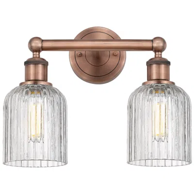 Innovations Lighting Edison Bridal Veil 14"w 2 Light Antique Copper Bath Light W/ Clear Sha