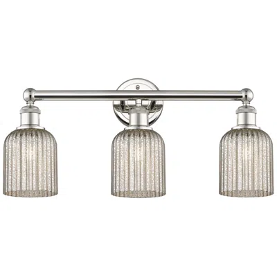 Innovations Lighting Edison Bridal Veil 3 Light 23" Bath Vanity Polished Nickel Mercury Sha