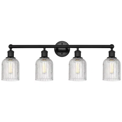 Innovations Lighting Edison Bridal Veil 32"w 4-light Black Bath Vanity Light W/ Clear Shade