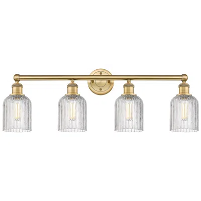 Innovations Lighting Edison Bridal Veil 32"w 4-light Brushed Brass Bath Light W/ Clear Shad