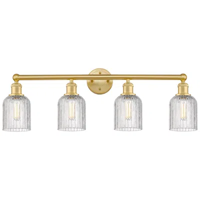 Innovations Lighting Edison Bridal Veil 32"w 4-light Satin Gold Bath Vanity Light W/ Clear