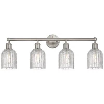 Innovations Lighting Edison Bridal Veil 32"w 4-light Satin Nickel Bath Light W/ Clear Shade