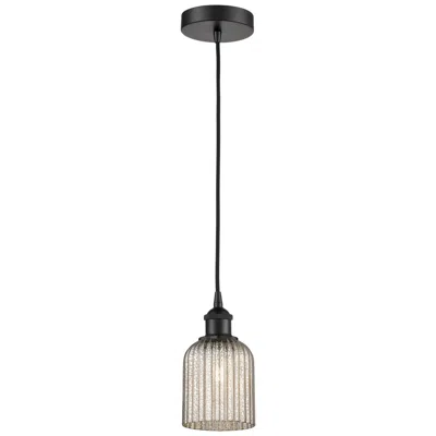 Innovations Lighting Edison Bridal Veil 5" Cord Hung Mini Pendant Matte Black Light Smoke