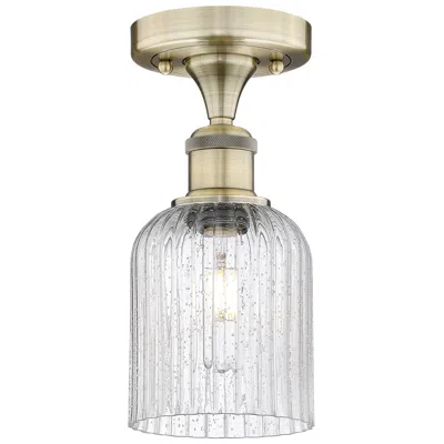 Innovations Lighting Edison Bridal Veil 5" Semi-flush Mount Antique Brass Seedy Shade