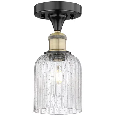 Innovations Lighting Edison Bridal Veil 5" Semi-flush Mount Black Antique Brass Seedy Shade