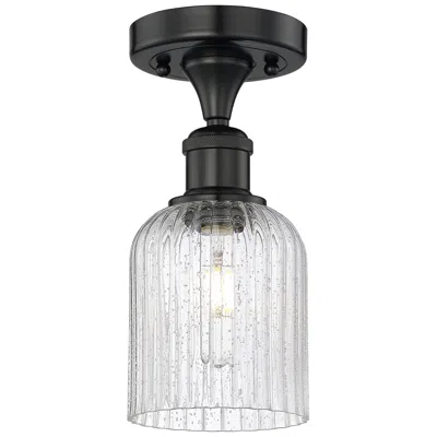 Innovations Lighting Edison Bridal Veil 5" Semi-flush Mount Matte Black Seedy Shade