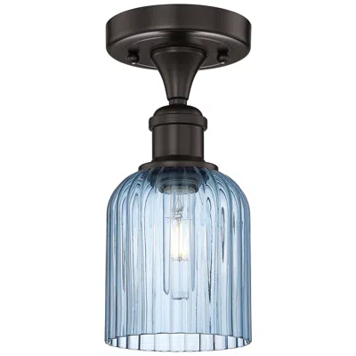 Innovations Lighting Edison Bridal Veil 5" Semi-flush Mount Oil Rubbed Bronze Blue Shade
