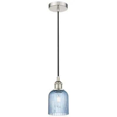 Innovations Lighting Edison Bridal Veil 5" Stem Hung Mini Pendant Antique Brass Princess Blue