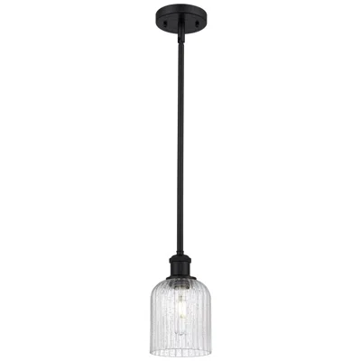 Innovations Lighting Edison Bridal Veil 5" Stem Hung Mini Pendant Black Antique Brass Mercu