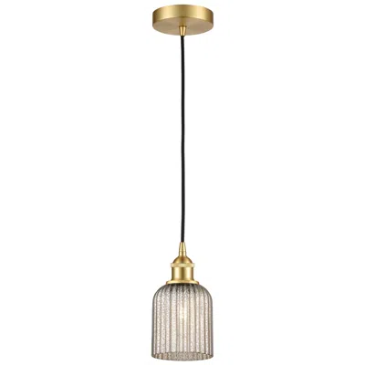 Innovations Lighting Edison Bridal Veil 5" Stem Hung Mini Pendant Matte Black Gloss White
